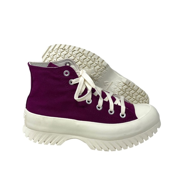 Converse Chuck Taylor Lugged 2.0 High Top Canvas Bordo Women's Sneakers A03701C - Picture 4 of 9